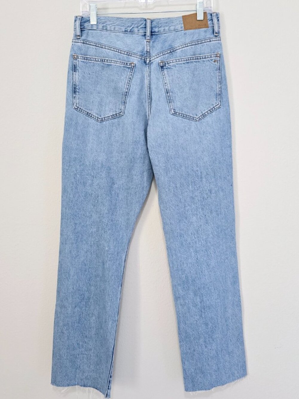 Madewell 90s Straight Jeans 28 Blue Distressed Raw Hem NWT - Picture 2 of 7